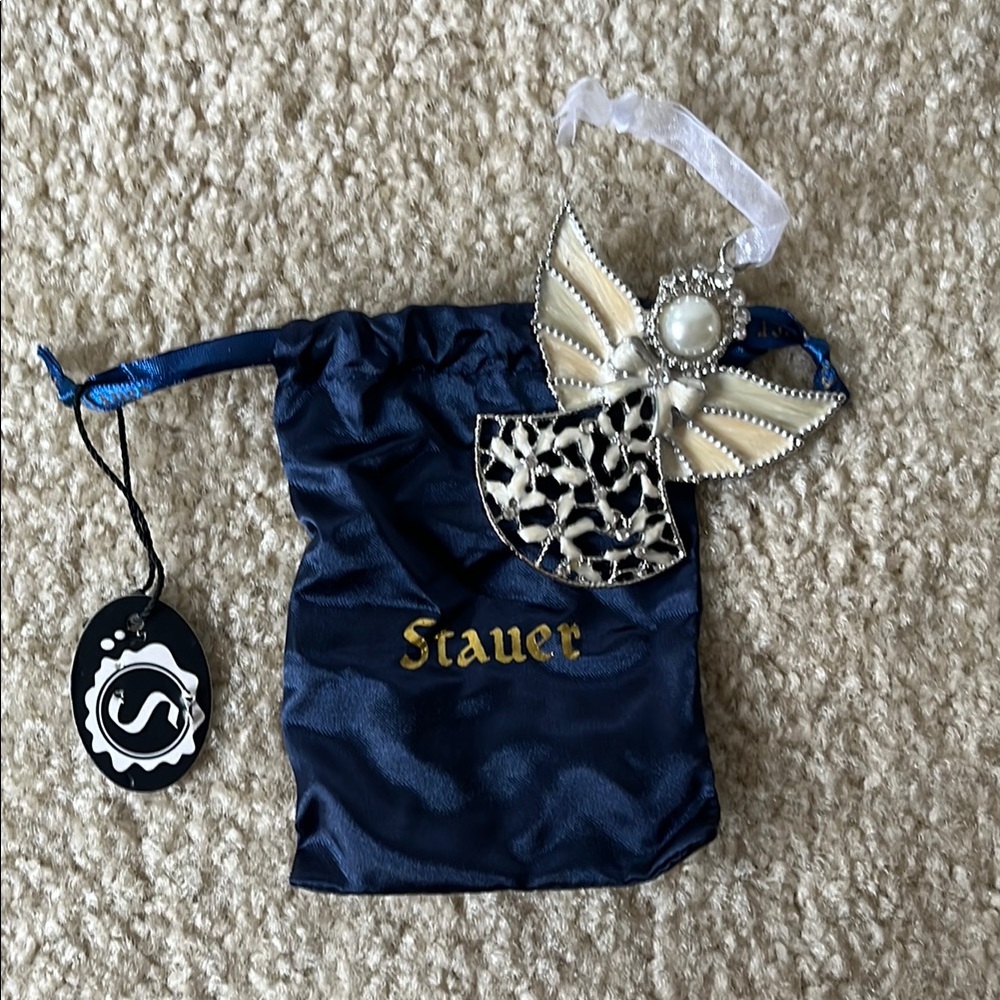Stauer Silver and Cream Angel Ornament